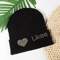 Venta de Fábrica al por Mayor, Gorro de Invierno con Bordado 3D, Cálido, Brillante, con Logotipo Personalizado, Suave, de Lujo, con Pedrería, Estilo Y2K, 100% Jacquard