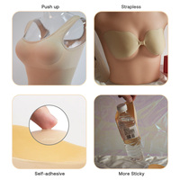 Soutien-gorge auto-adhésif sans bretelles et dos nu grande taille, respirant, à bonnets perforés, fermeture boutonnée sur le devant, sans armatures, pour adultes