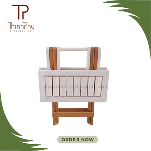 Moderne Léger Rond Pliant En Bois Massif Personnalisable Table Basse Convertible Extensible Durable Salon Utilisation Populaire - Product Image 5