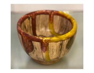 Bol de serveur de dessert de fruits en bois avec résine meilleure décoration de vaisselle taille et forme personnalisées chaud pour la vente bol en bois et résine époxy - Product Image 4