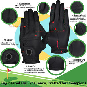 Guantes de golf de piel sintética supersuaves antideslizantes de excelente agarre, duraderos para mayor comodidad También en piel de oveja - Product Image 2