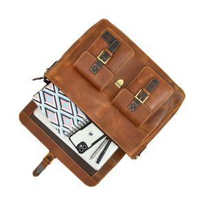 Mallette d'ordinateur portable en cuir de grande capacité Sac vintage Super qualité Sac élégant en cuir véritable - Product Image 4