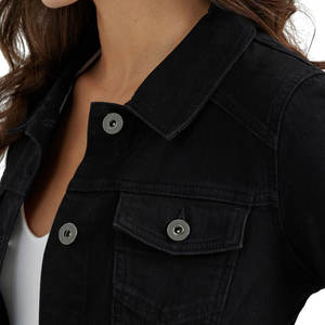 Chaquetas Vaqueras de Manga Larga con Logotipo Personalizado, Fabricación OEM, Ropa de Moda de Invierno, Tinte Liso, Chaqueta Vaquera al por Mayor para Mujer - Product Image 3