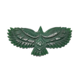 Exquise sculpture d'aigle volant en pierre de cristal d'aventurine verte naturelle - reiki/chakra/énergie - 4 pouces et 62 g (0,13 lb) - Product Image 1