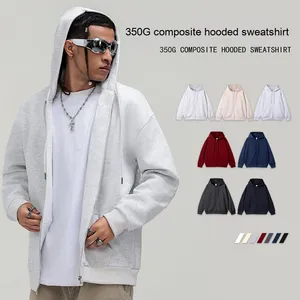 2025 venta al por mayor de alta calidad de peso pesado Terry Hoodie en tallas grandes personalizable diseño liso sudaderas con capucha de alta calidad a granel - Product Image 2