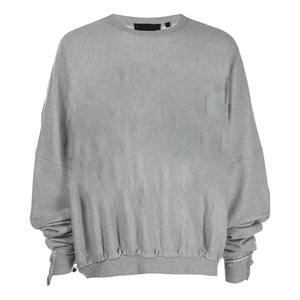 Premium Quality <b>Women</b> Oversized <b>Grey</b> Sweatshirt with Cinched Hem Soft Cotton Crewneck Pullover Stylish Casual Wear with Relaxed - Product Image 1