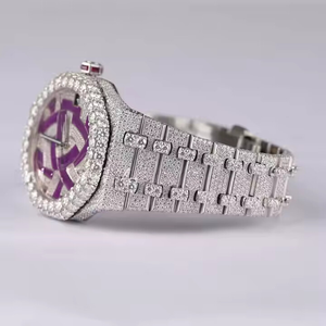 Montre fabriquée en diamant Moissanite de style élégant Hip Hop entièrement glacé Vvs Clarity pour hommes - Product Image 4