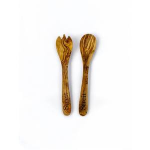 Vente chaude serveur de salade en bois d'olivier ustensiles en bois Housewarmimg cadeaux cadeau de mariage cuisine rustique serveur de salade ustensiles de cuisine - Product Image 5