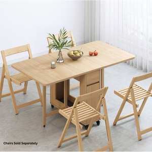 Table à manger pliante Lecce style moderne 1,4 m, ensemble de table à manger en bois et pierre frittée, table à manger en marbre assemblée, idéale pour la cuisine - Product Image 3