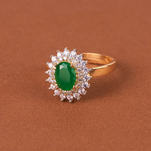 Exportador de joyería artificial en el anillo ajustable del Zirconia cúbica de La India con La galjanoplastia de dos tonos - Product Image 2