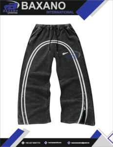 Pantalon de survêtement pour homme, sportif, surdimensionné, taille élastique, polyester/coton, streetwear décontracté, avec bandes latérales. - Product Image 4