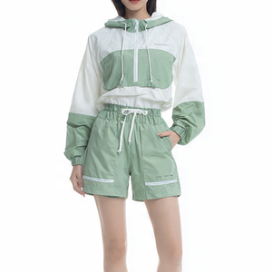 Windbreaker Haf Zip <b>Shorts</b> 2 Piece Set Women Crop Rain Jacket Top Waterproof <b>Shorts</b> Women's Mountain Wind breaker Suit Ladies - Product Image 5