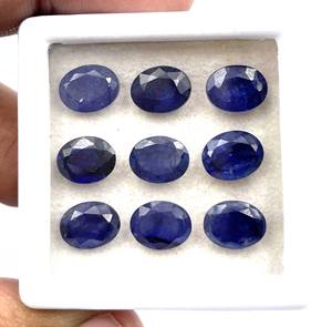 พลอยแซฟไฟร์สีฟ้าแบบตัดทรงรีตามธรรมชาติขนาด3-8มม. พลอยแซฟไฟร์สีฟ้าสำหรับทำเครื่องประดับ - Product Image 3