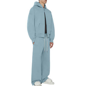 Sweat à capuche zippé surdimensionné pour homme, en molleton de coton léger de haute qualité, imprimé numériquement, respirant, écologique, pour l'automne - Product Image 4