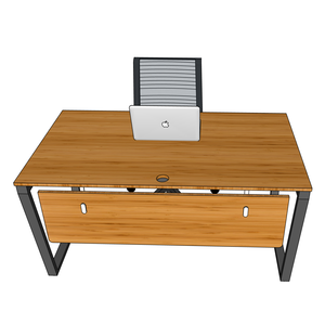 BFTB006-140x80cm Trapezoidal Bamboo Laptop <b>Desk</b> with Assembled Metal Legs <b>Folding</b> Feature and Drawer for School Use - Product Image 4