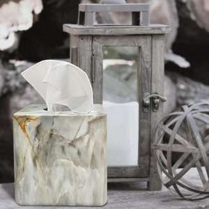 Porte-mouchoirs en résine moderne avec finition bicolore et mélange élégance contemporaine et fonctionnalité pour un usage quotidien - Product Image 2