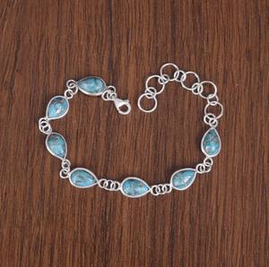 สร้อยข้อมือทองแดงธรรมชาติสําหรับผู้หญิง 925 สร้อยข้อมือเงินทองแดงทองแดงสร้อยข้อมือพลอยผู้หญิงอุปกรณ์เสริม - Product Image 1