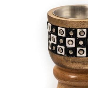 Modern Hand Carved <b>Wood</b> Bakhoor <b>Burner</b> Black & White Inlay Design Oud Incense Holder Luxury Arabic Mabkhara Tabletop Ornament - Product Image 5