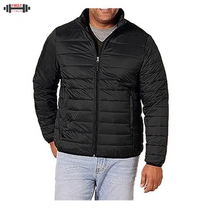 Chaqueta Acolchada para Hombre al por Mayor de Fábrica, Logotipo de Marca Personalizado, Corte Entallado, Cuello Alto, Tela de Lona, Transpirable, Antibacteriana - Product Image 4