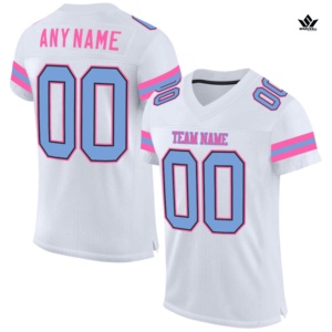 Camiseta de Fútbol Americano Personalizada para Hombre, Blanca y Azul Marino, Cuello en V, Manga Corta, Malla Transpirable, Impresión Sublimada, Ropa Deportiva para Adultos - Product Image 3