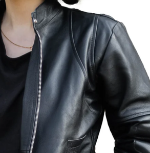 แจ็กเก็ตหนังสำหรับผู้หญิงแจ็กเก็ตหนังแฟชั่นแบบบางลำลองสำหรับผู้หญิง - Product Image 3