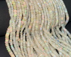 Piedras preciosas de ópalo natural hechas a mano con forma de Heishi, cuentas de corte suave, hebras de 2-5mm, 8 pulgadas, cuentas de extremo engarzado, componentes de accesorios de joyería - Product Image 1