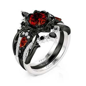 ชุดแหวนดอกบัวศักดิ์สิทธิ์เจลูเลียลายพระจันทร์และดวงดาวสีดำ - Product Image 3