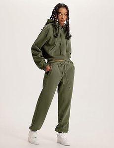 Tenues 2 pièces en polaire pour femmes survêtements pull à capuche sweat survêtement pantalon survêtement ensemble - Product Image 2