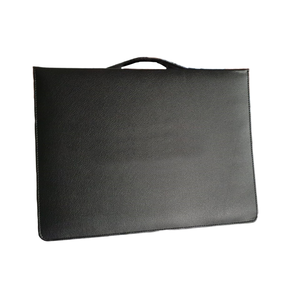 Carpeta con cremallera de 3 anillos Cartera de cuero genuino Organizador de negocios profesional Padfolio hecho a mano con asa - Product Image 2