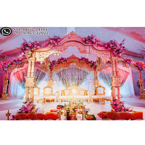 Magnifique mandap en bois sculpté pour mariage, tendance, pour l'intérieur, style Leicester, Royaume-Uni - Product Image 1