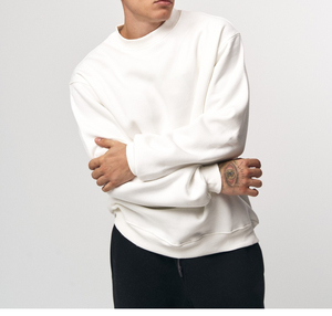 Sweat-shirt à col rond en molleton de coton avec logo personnalisé, taille XS pour homme, doublé, pour la salle de sport, le sport, le fitness, décontracté, streetwear d'hiver, écologique, rapide - Product Image 6