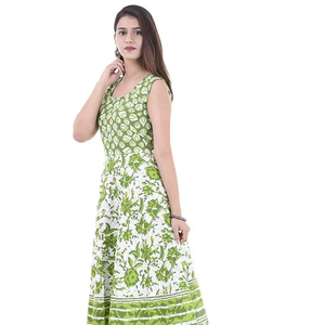 Jaipuri Kurtis Wholesale Cotton Women Maxi Casual <b>Dresses</b> Lace <b>Vintage</b> Natural ODM Service Nonwoven Adults Print Washable <b>Summer</b> - Product Image 1