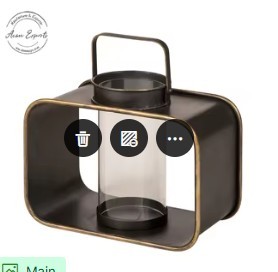 Antique <b>Black</b> Metal <b>Lantern</b> with Elegant Textured Glass Panels Candle Holder for Home Decor Garden Festive Christmas Lighting - Product Image 4