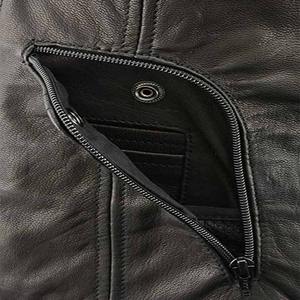 Nouveauté : Gilet sans manches en cuir véritable noir pour femme, orné de strass, style vintage, avec fermeture éclair et boutons, imperméable et coupe-vent. - Product Image 6