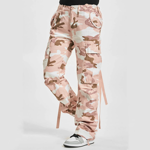 Nueva llegada elegante secado rápido mujeres 6 bolsillos Cargo pantalón venta al por mayor Streetwear Vintage Cargo Pantalones - Product Image 2