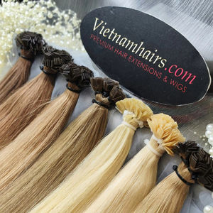 2025 meilleures ventes de haute qualité 100% extensions de cheveux humains vierges crus vietnamiens cuticule complète Super Double pointe plate dessinée - Product Image 1