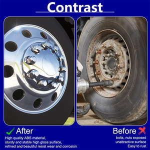 Tapas para Tuercas de Rueda de Camión, 33 mm, Cromadas, ABS, Plateadas, Atornillables, para Cubierta de Eje de Rueda, Modelo NEOPLAN Advanced <span class=keywords><strong>DSN</strong></span> 1983-1990 - Product Image 4