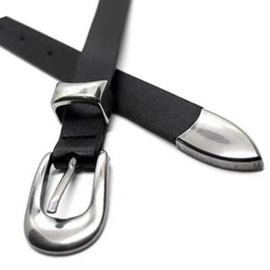 Cinturón de cuero de vaca genuino para hombres y mujeres aleación Casual Formal incluyendo Vintage moda occidental personalizable - Product Image 6