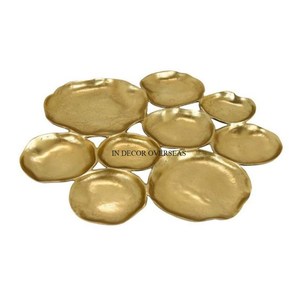 Elegante Ciotola Rotonda in <span class=keywords><strong>Vetro</strong></span> Trasparente con Foglie di Ginkgo Placcate in Oro, Accessorio di Design per Servire <span class=keywords><strong>e</strong></span> Decorare - Product Image 2