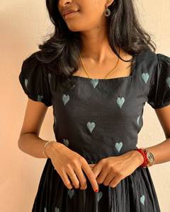 Robe une pièce en georgette imprimée en coton de créateur pour femmes Salwar en soie à manches fantaisie de style indien pour les fêtes de mariage pour adultes - Product Image 2