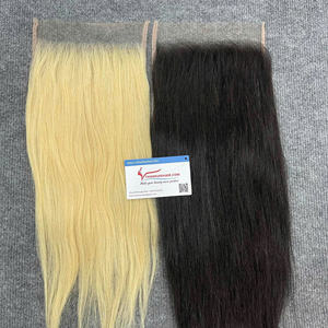 Luxury <b>Hair</b> Product 613 Blonde Lace Closure Raw Vietnamese Human <b>Hair</b> <b>Extensions</b> 5x5 HD Lace Closure <b>Hair</b> <b>Wigs</b> - Product Image 1