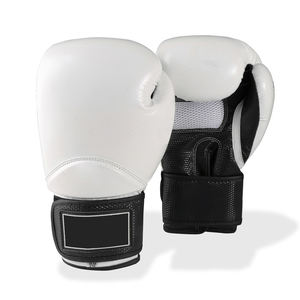 Guantes de boxeo de lucha profesional Cuero negro genuino para la práctica de artes marciales - Product Image 1