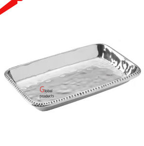 Plateau de service en métal de forme carrée de regard royal avec la poignée de concepteur pour la maison et le restaurant d'hôtel - Product Image 5