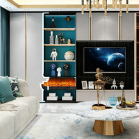 Meuble TV en Noyer Haut de Gamme Personnalisé, Console Multimédia Style Mid-Century Moderne pour Appartement et Salon, Écologique