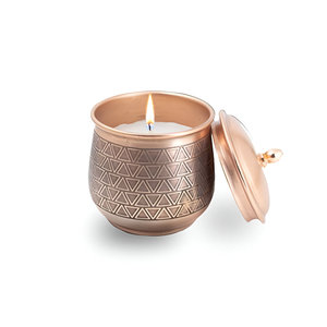 Handmade Metal Triangle Patterned Design Candle <b>Jar</b> With Lid in Wholesale Price From India - Product Image 5