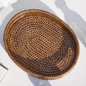 Plateau d'affichage en rotin brun de qualité supérieure-Organisateur de vanité et accessoire de salle de bain | Nettoyage des taches uniquement | Vente en gros Tienphong 2025 - Product Image 1