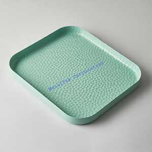 Bandeja DE SERVICIO DE Metal de aluminio decorativa multiusos elegante martillada antioxidante, vajilla de calidad duradera, bandeja texturizada para Bar - Product Image 3