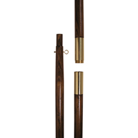 Nouveau support de drapeau d'intérieur en bois de chêne de 8 pieds NoveltyFlag, personnalisé, promotionnel, avec pointe en forme de lance, couleur dorée, style moderne, pour événements sportifs et remerciements