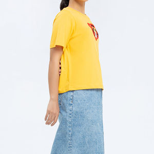 Camiseta extragrande de algodón orgánico para mujer 100%, teñida Lisa personalizada en nuevos estilos, venta al por mayor para promoción de verano - Product Image 2