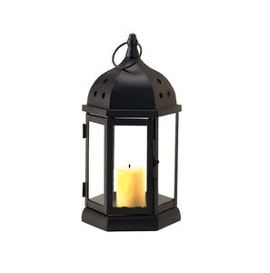 โคมไฟเหล็กโมร็อกโกพร้อมเชิงเทียนสีเงินขัดเงาสำหรับตกแต่งบ้าน - Product Image 2